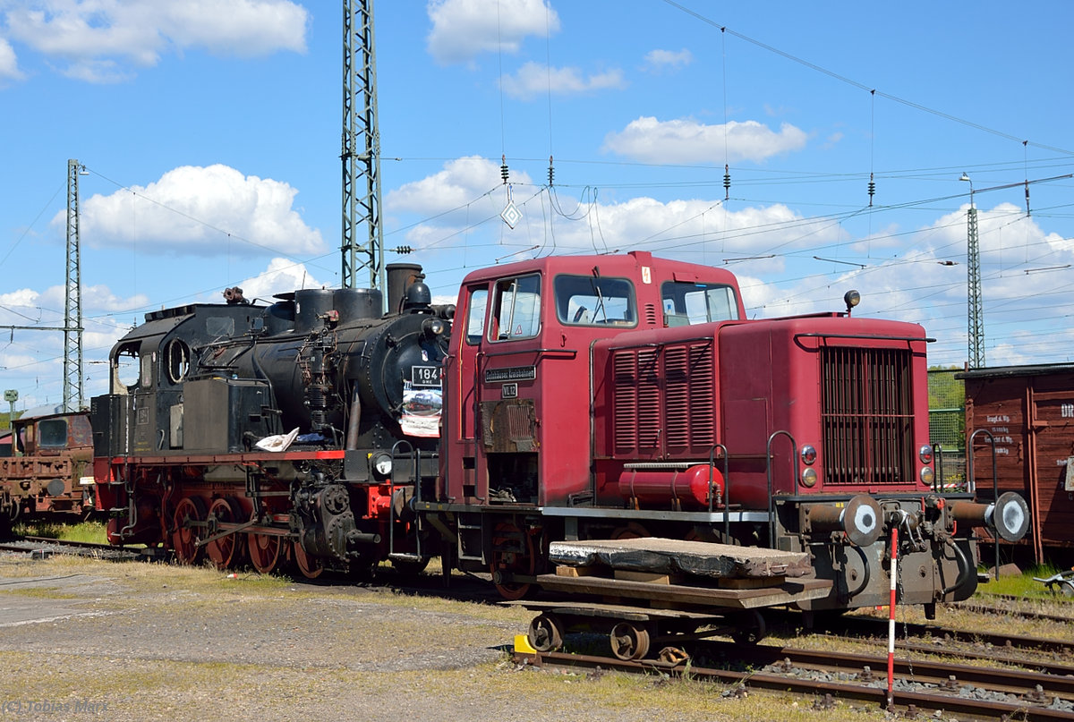 VL 12 und ELNA 184 DME am Vortag der Bahnwelttage 2016 (04.05.2016)