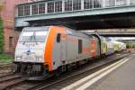 HVLE 246 010 schiebt ein Metronomzug aus Hamburg-Harburg am 25 September 2014.