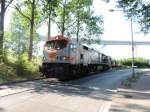 Der HVLE OrangeTiger am 14.08.2015 auf dem Weg in den Nordhafen um dann auf den Rügendamm zu fahren.
