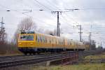 719 501 und 719 001 waren am 01.März.2015 als Schienenprüfmesszug auf der Strecke Wiesbaden-Darmstadt unterwegs.Hier ist sie in Weiterstadt zusehen.