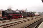 Am 22.September.2014 rangiert 01 118 mit ihrem Sonderzug in Neuenmarkt-Wirsberg.