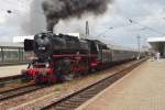 Ausfahrt für 01 202 mit Sonderzug nach Heilbronn: Mannheim Hbf am 29 Mai 2014.