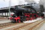 Am 12 April 2014 macht 52 8177 Lokführerstandmitfahrten ins Bw Dresden-Altstadt.