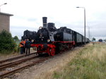 Statt der angekndigten 86 1333 fhrt vom 15.-17.Juli 2016 die Schweriner 91 134 zwischen Greifswald und Ladebow.Am 15.Juli 2016 fotografierte ich die Schwerinerin in Ladebow.