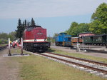 Die MTEG 112 703 und die kleine Schwester 251 901,am 19.Mai 2016,in Putbus.