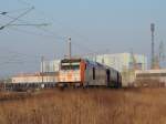 Danach kam dann die HVLE 246 001 mit ihren Getreidewagen. Am 9.3.2016 fotografiert.