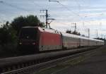 101 093-3 durchfuhr mit einem Umleiter IC den Bahnhof Weiterstadt am 26.09.2014
