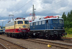 In der Lokaufstellung zur Lokparade beim Sommerfest in Koblenz am 18.06.2016 standen E10 1309 und E10 121 nebeneinander.