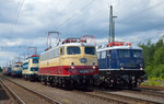 In der Lokaufstellung zur Lokparade beim Sommerfest in Koblenz am 18.06.2016 standen E10 1309 und E10 228 (IG Einheitslok) nebeneinander.