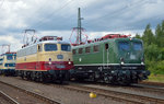 In der Lokaufstellung zur Lokparade beim Sommerfest in Koblenz am 18.06.2016 standen E10 1309 und 141 228 (Eisenbahnmuseum Darmstadt-Kranichstein) nebeneinander.