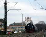 52 4867 der Historischen Eisenbahn Frankfurt kurz vor der Einfahrt in Rüdesheim am 14.12.2014.Fotograf war mein Vater.
