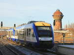 hexharz-elbe-express/531966/einfahrt-vt-874-in-halberstadt-zur Einfahrt VT 874 in Halberstadt zur Weiterfahrt nach Magdeburg am 04. Dezember 2016.
