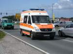 Am 09.August 2012 war Dieser Krankenwagen ohne Einsatz in Bergen/Rügen unterwegs.