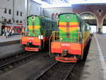 ChME3³-6858 und ChME3³-4293 im Kasaner Bahnhof in Moskau am 10.